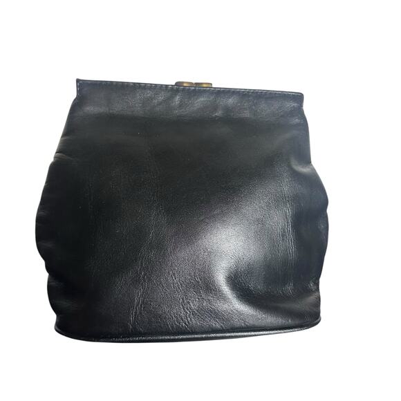 Giani Bernini Black Leather Crossbody Shoulder Bag Vintage Classic - Picture 3 of 12